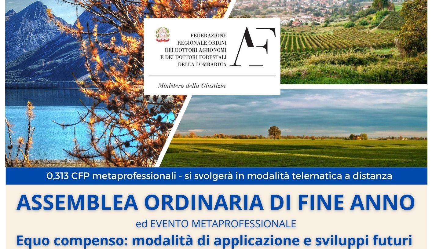ASSEMBLEA ORDINARIA DI FINE ANNO ed EVENTO METAPROFESSIONALE: Equo compenso: modalità di applicazione e sviluppi futuri